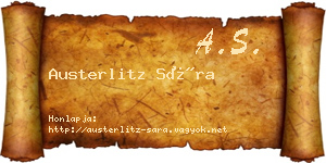 Austerlitz Sára névjegykártya
